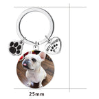 Custom Pet Photo Keychain Dog & Cat Keyring with Engraved Back
