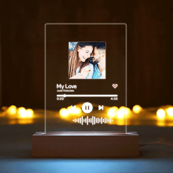 Scannable Spotify Code Music and Photo Acrylic Night Light
