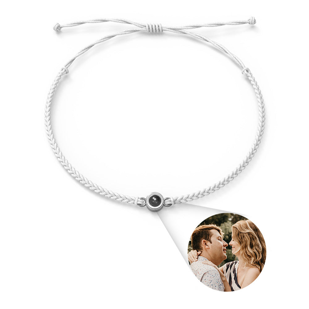 Personalized Photo Projection Couple Bracelet Braided Black Rope Bracelet Gift For Lovers (11)