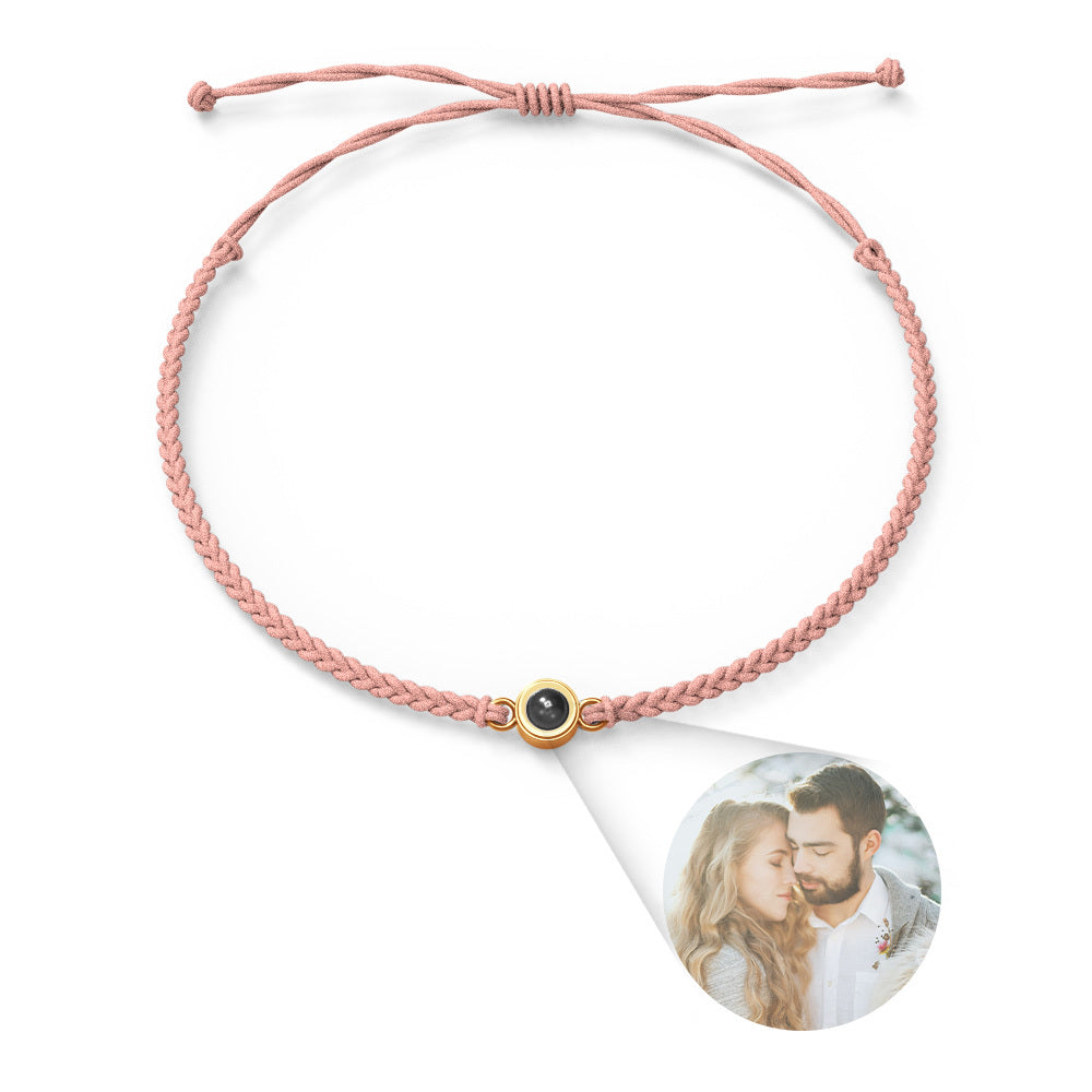 Personalized Photo Projection Couple Bracelet Braided Black Rope Bracelet Gift For Lovers (12)