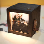 Personalized gift hand-cranked photo album with light music box