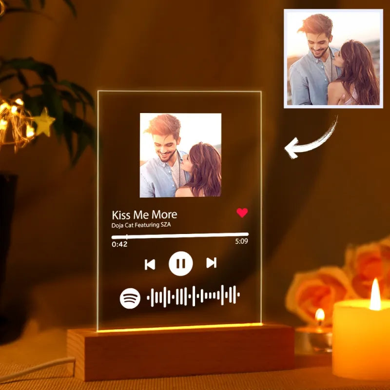 Scannable Spotify Code Music and Photo Acrylic Night Light